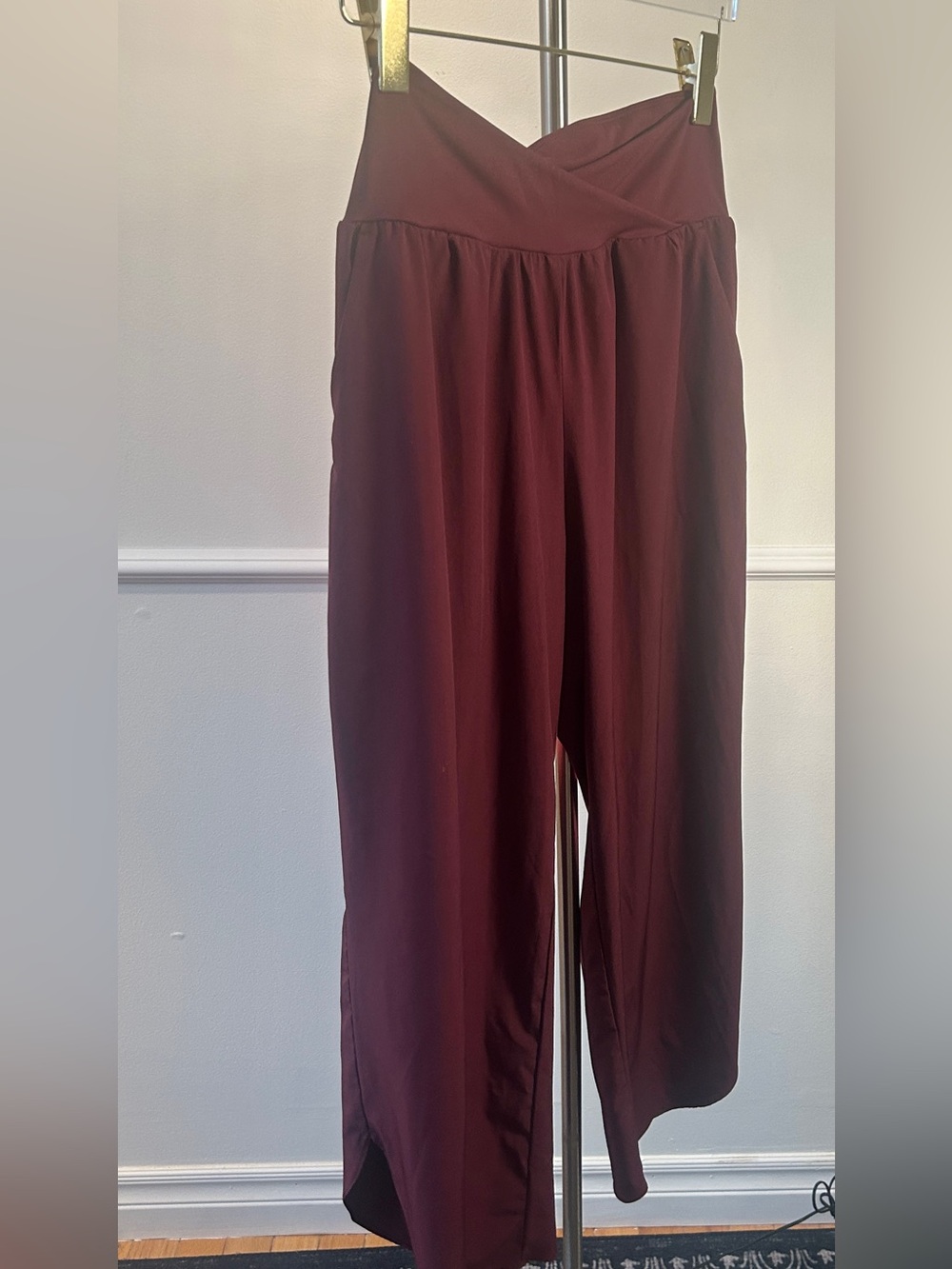 Halara Breezeful™ High Waisted Crossover Quick Dry Resort Pants Burgundy Size S